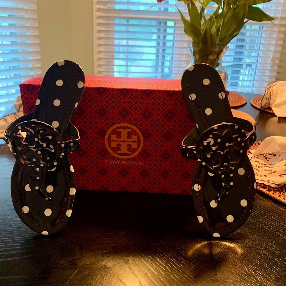 Tory Burch Miller Navy classic white dots